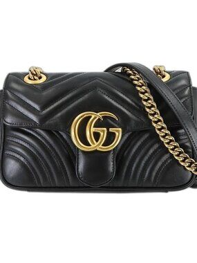 Gucci GG Marmont Small Shoulder Bag Leather Black